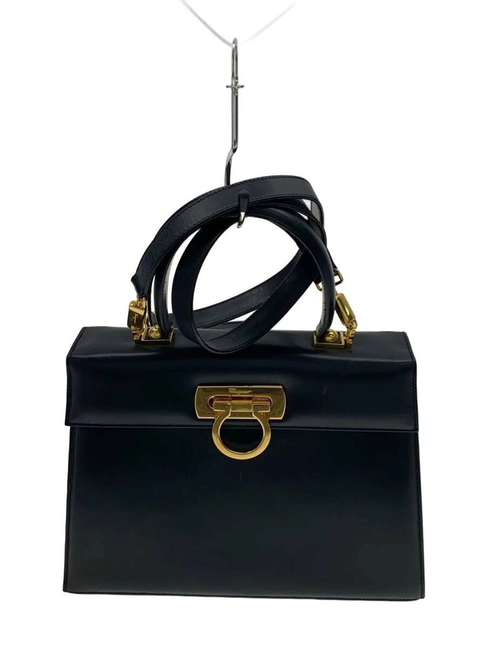 Salvatore Ferragamo Handbag Gancini Leather Black